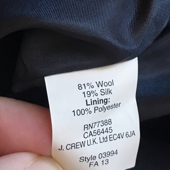 J. Crew Wool & Silk Navy Blue Pencil Skirt Sz 2 - Picture 3 of 6